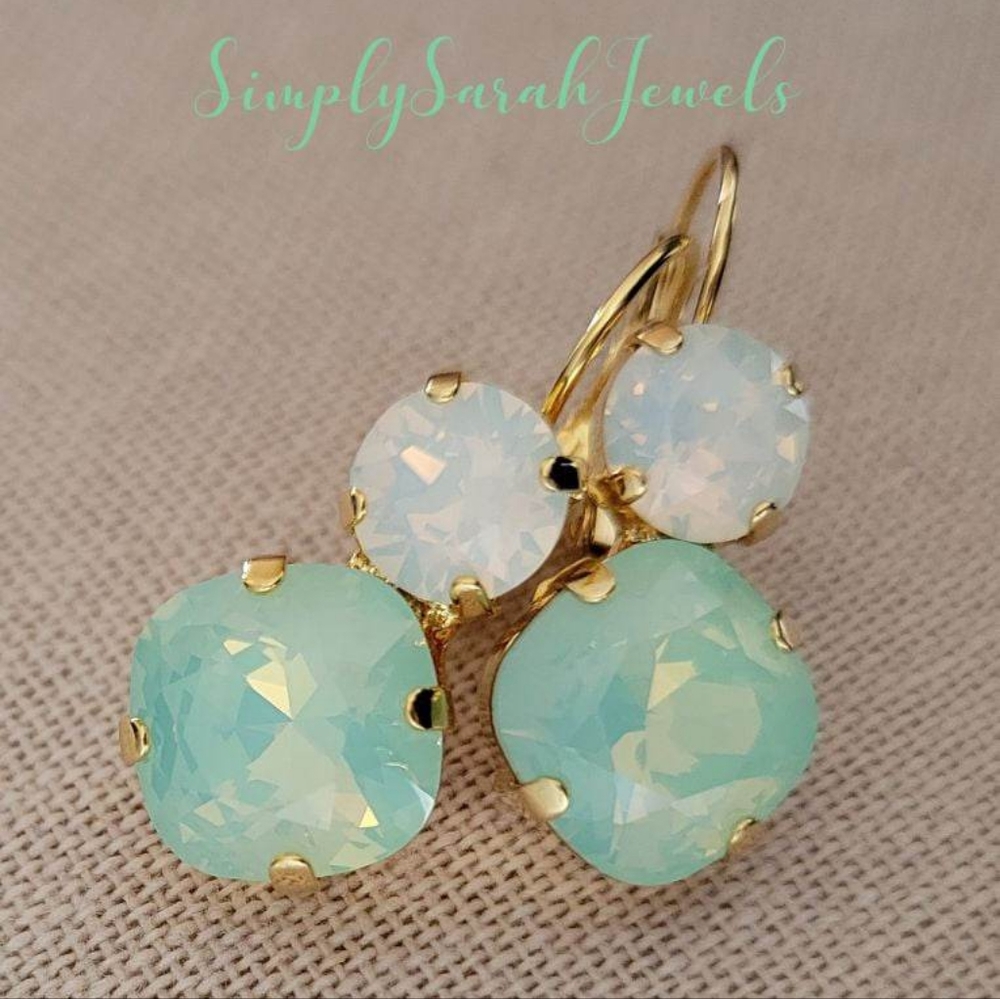 Austrian Crystal Earrings in Gold